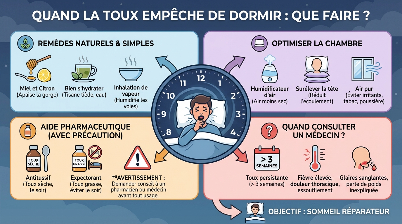 Solutions pour mieux dormir malgré la toux