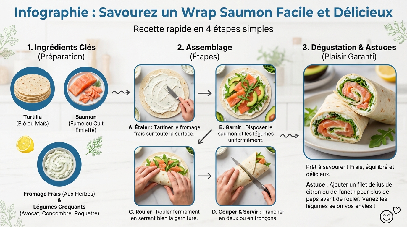 Savourez un wrap saumon facile et délicieux 1 Étapes de préparation