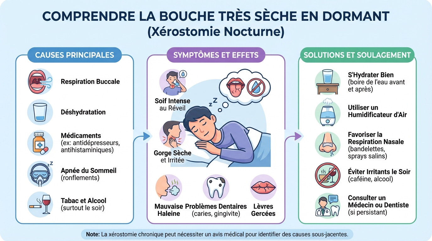 Comprendre la bouche très sèche en dormant 1 Solutions et remèdes contre la sécheresse buccale