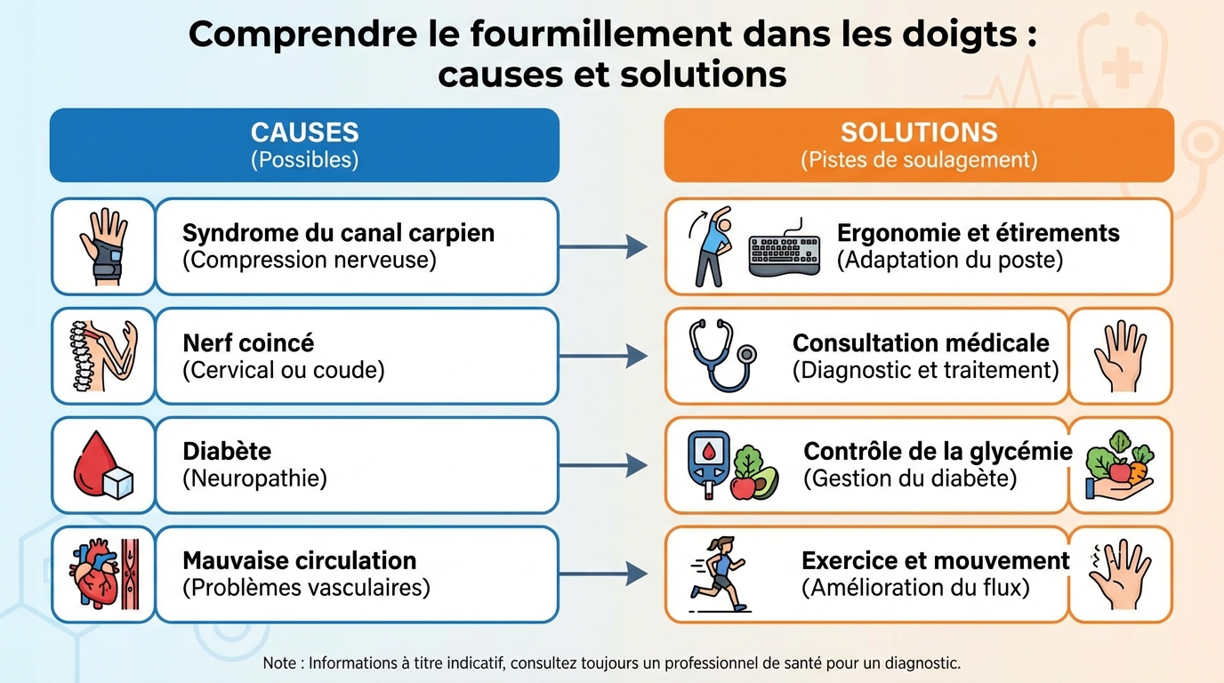 Comprendre le fourmillement dans les doigts : causes et solutions 1 Comment soulager le fourmillement ?