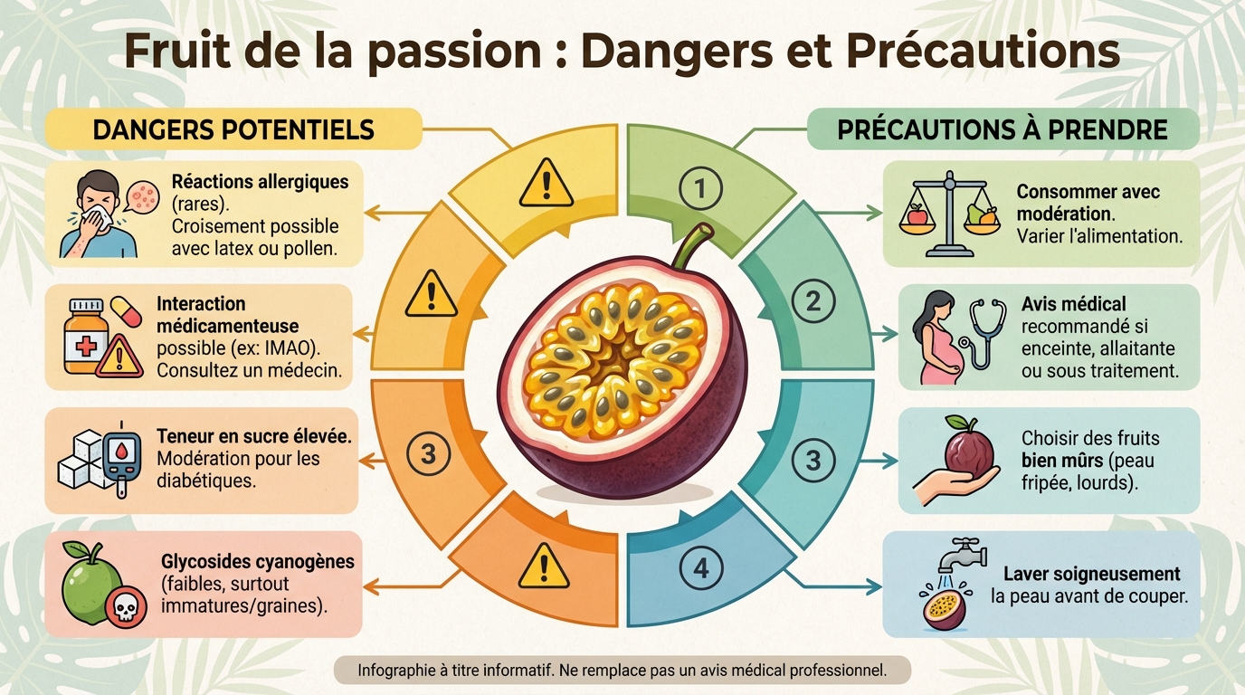 Fruit de la passion : dangers et précautions à connaître 1 Les dangers du fruit de la passion