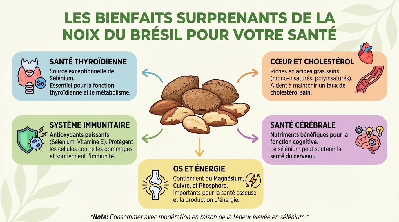 Les bienfaits surprenants de la noix du brésil pour votre santé 1 Les bienfaits nutritionnels des noix du Brésil