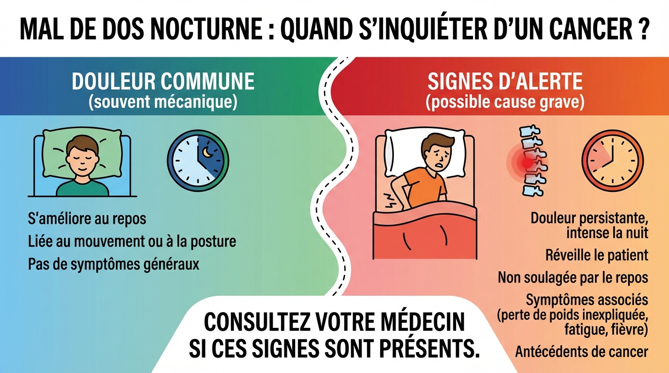 Mal de dos la nuit : quand s'inquiéter d'un cancer ? 1 Les cancers liés au mal de dos