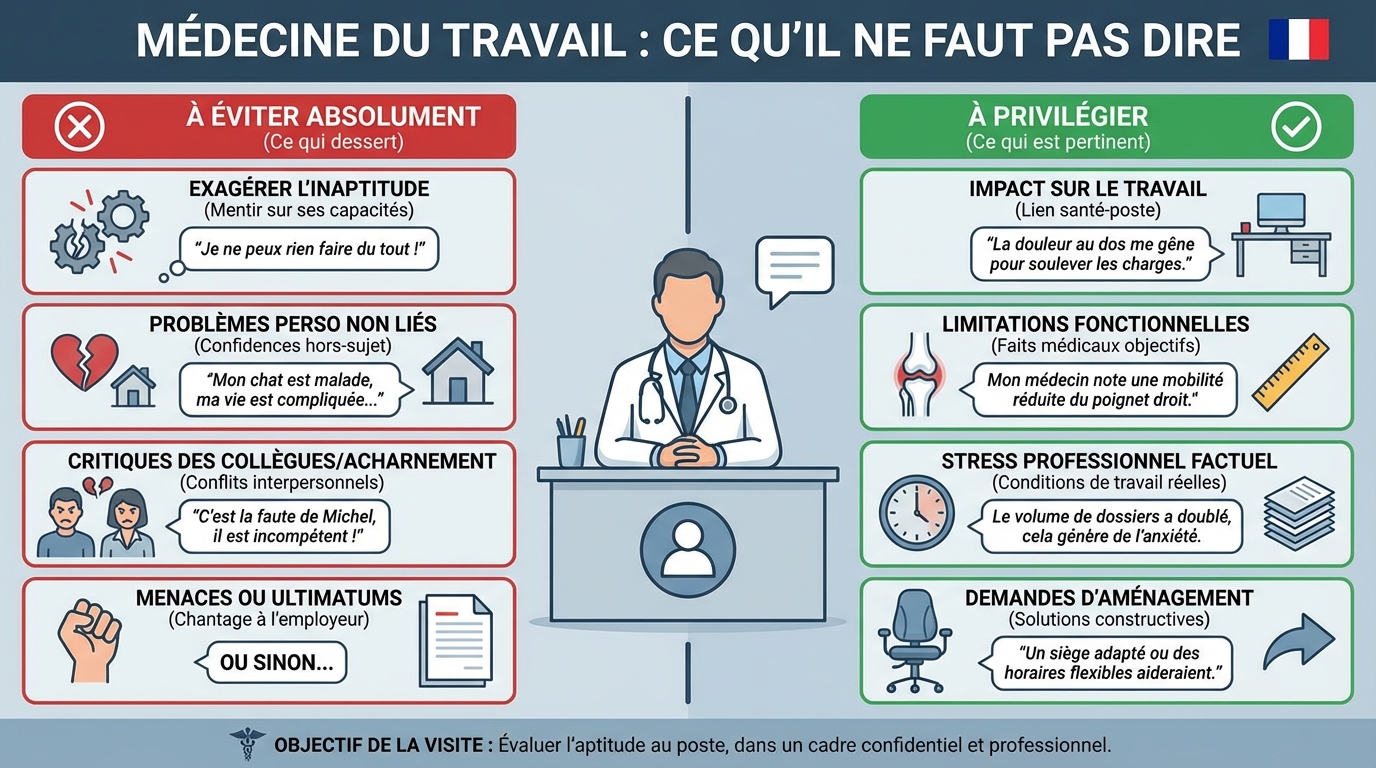 Médecine du travail : ce qu'il ne faut pas dire 1 Les erreurs courantes à éviter
