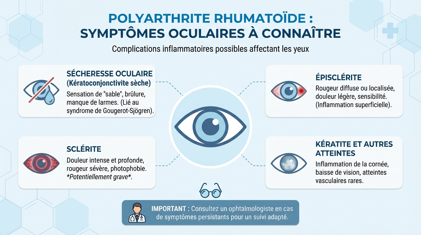 Polyarthrite rhumatoïde : symptômes oculaires à connaître 1 Symptômes oculaires de la polyarthrite rhumatoïde